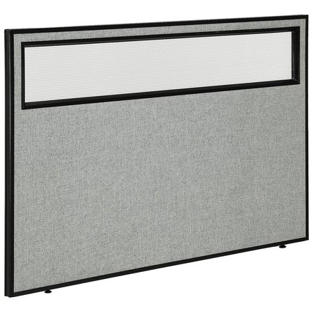 GLOBAL INDUSTRIAL 60-1/4W x 42H Office Partition Panel with Partial Window, Gray 694756WGY